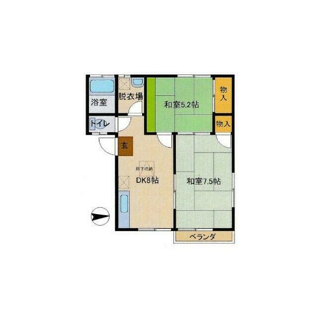 グリーンハイム平塚－Ｂ 101号室 間取り