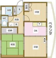 興津ハイツ 1-B号室 間取り