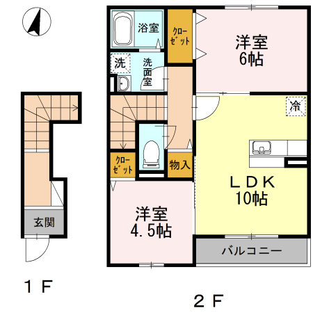 クレール湘南台Ⅲ　A 203号室 間取り
