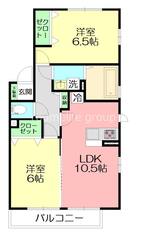 カーサヴェルデⅡ 101号室 間取り