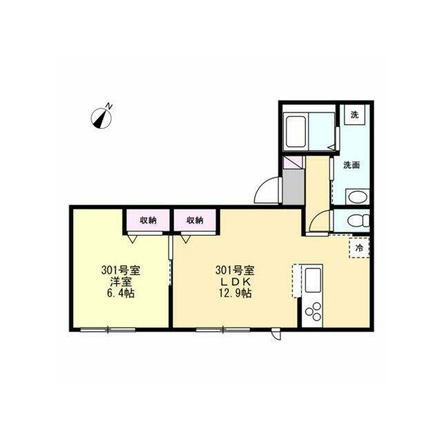 ベイルームプレミア湘南台 301号室 間取り