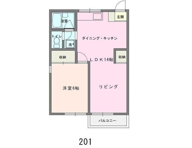 第二袖ヶ浜ハイツ 201号室 間取り