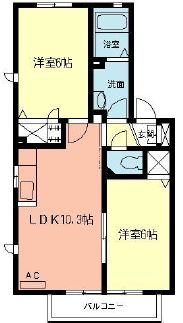 グランドソレイユＩ 201号室 間取り