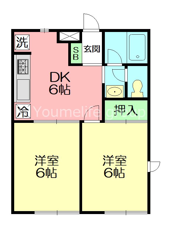 ディアコート開成B棟 B103号室 間取り