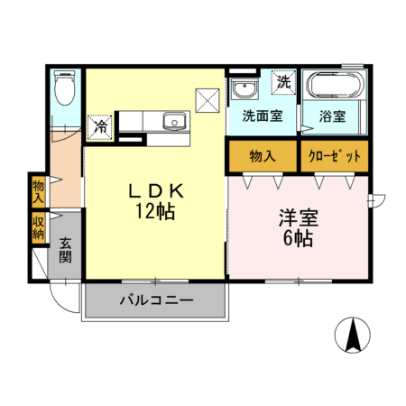 セレナ東海岸北A 101号室 間取り