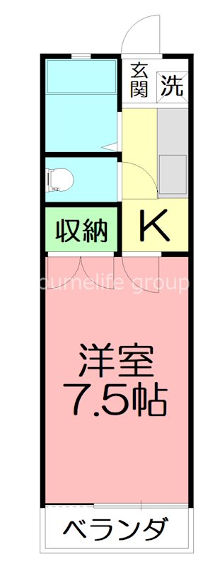 ラ・プエルタ 201号室 間取り