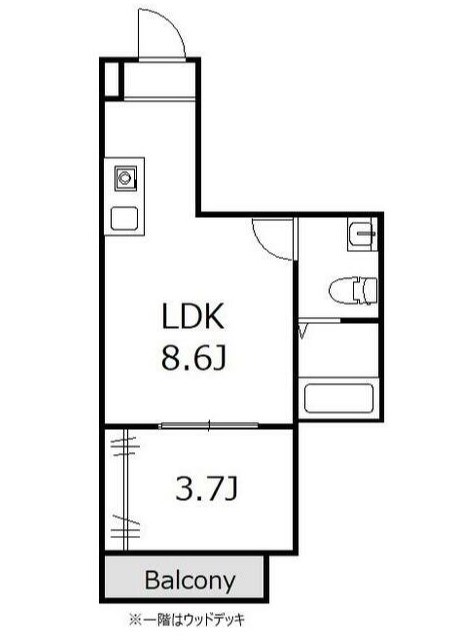 ひなたと春風のラテ 201号室 間取り