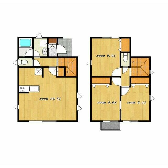 下落合戸建 A棟 間取り