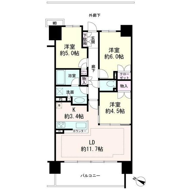 プライム湘南辻堂リーフィアレジデンス 309号室 間取り