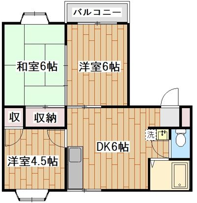 フローラⅡ 102号室 間取り