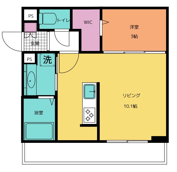 SING WITH ME 105号室 間取り