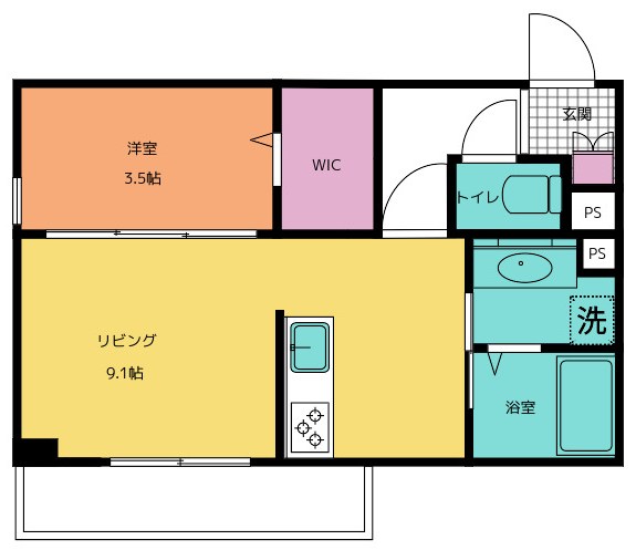 SING WITH ME 203号室 間取り