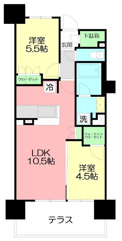 エアヒルズ藤沢 516号室 間取り