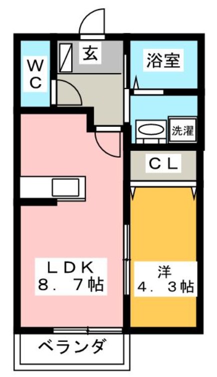 サンフォレスト入生田第三棟 1-1号室 間取り
