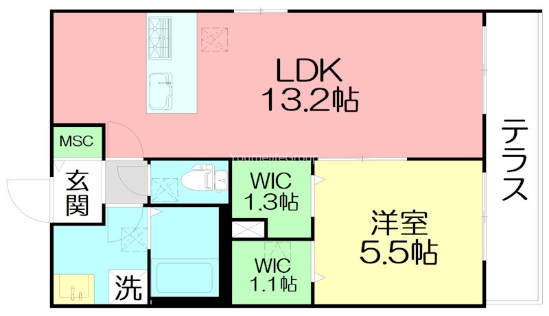 ヘーベルメゾン湘南本町 101号室 間取り