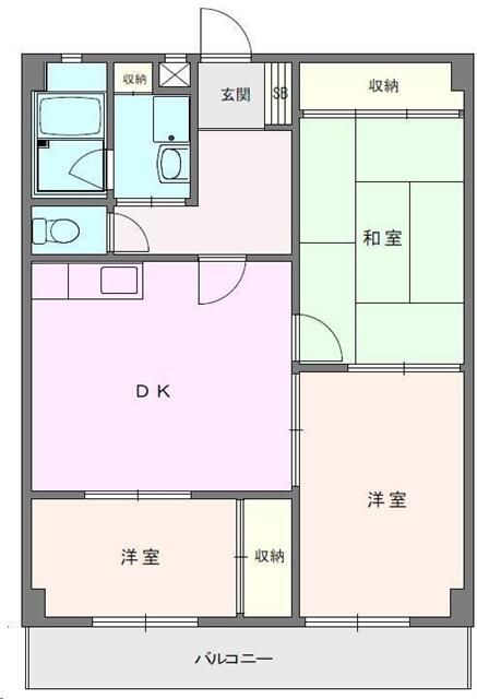 コーポ落合 302号室 間取り