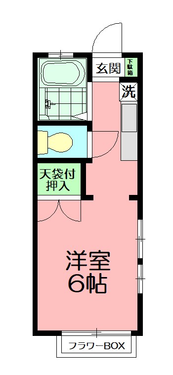 ビュー湘南 1D号室 間取り