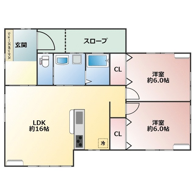 弥勒寺貸家Ｃ 間取り