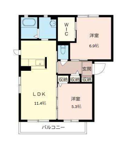 カトレア A 101号室 間取り