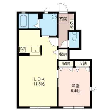 グリーン・ヴィラひばりが丘 101号室 間取り