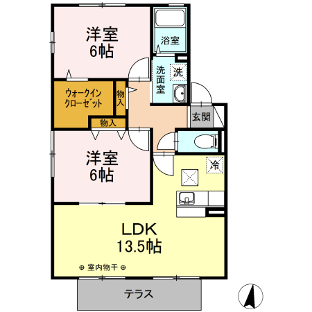 ガーデンヒルズ WEST 102号室 間取り