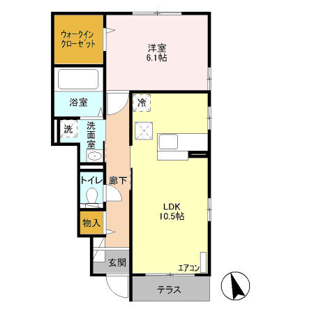 ベルヴィル湘南 105号室 間取り
