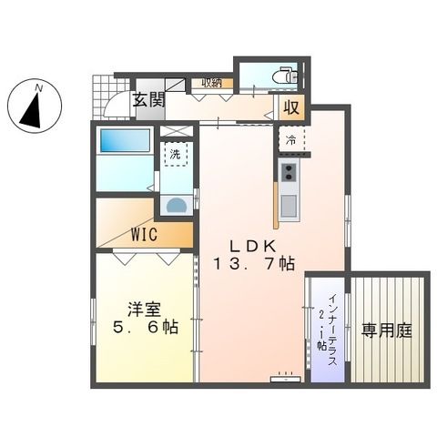 フローラすみれ 101号室 間取り