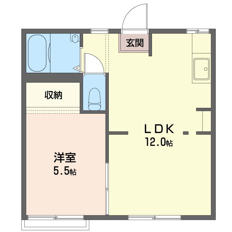 ツィンヴィラ旭が丘 A 102号室 間取り