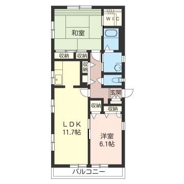 パラディウス新町Ｇ－１ 201号室 間取り