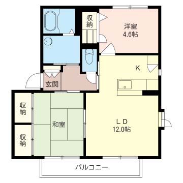 レルロードWEST 201号室 間取り
