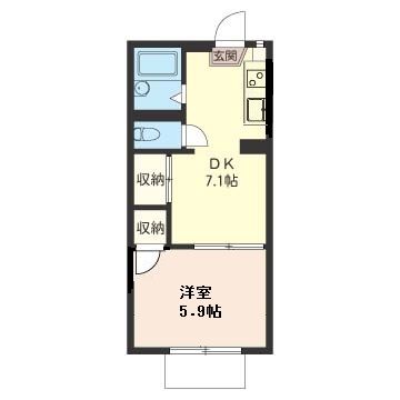 サザンテラス　Ⅰ 105号室 間取り