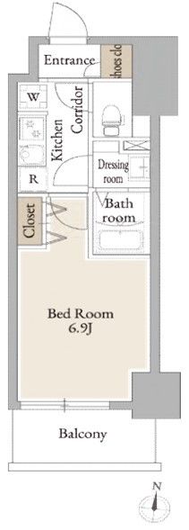 ＬｉｖｅＣａｓａ平塚 704号室 間取り