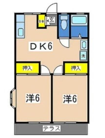 クレール坂下A棟 104号室 間取り
