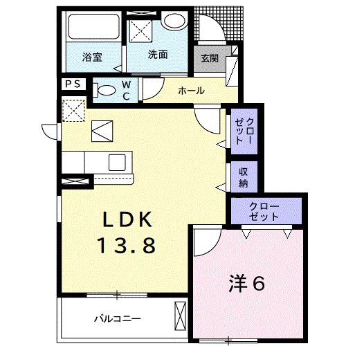 カーサ　モデルノ　Ⅱ 101号室 間取り