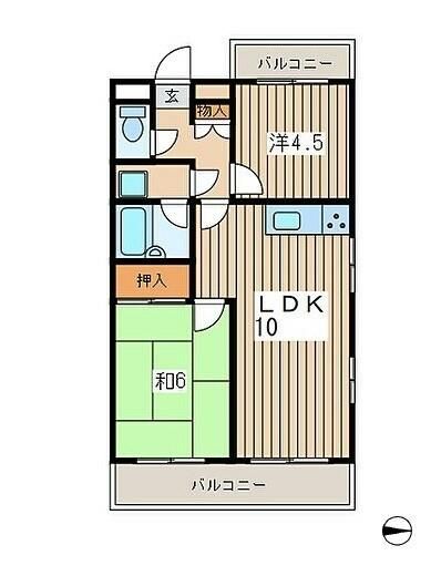 セザール桜ヶ丘 404号室 間取り