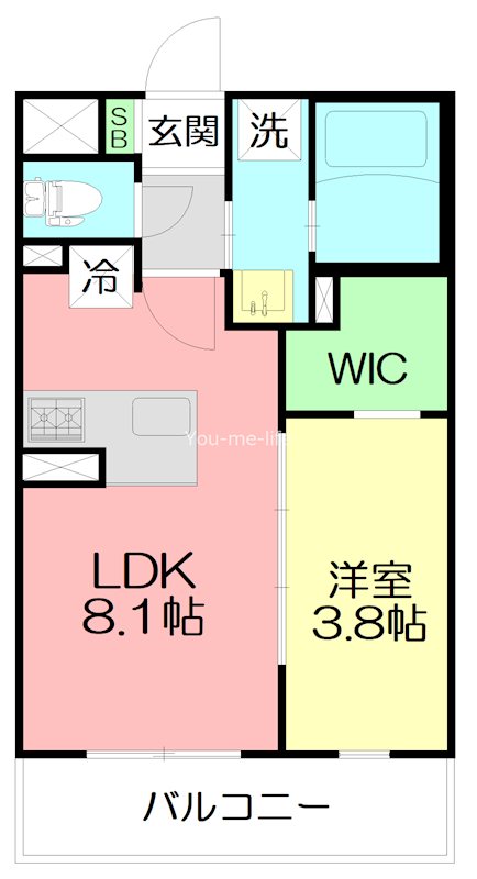 （仮称）常盤町-沼井様計画 305号室 間取り