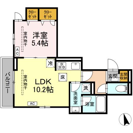 カルニュ 102号室 間取り