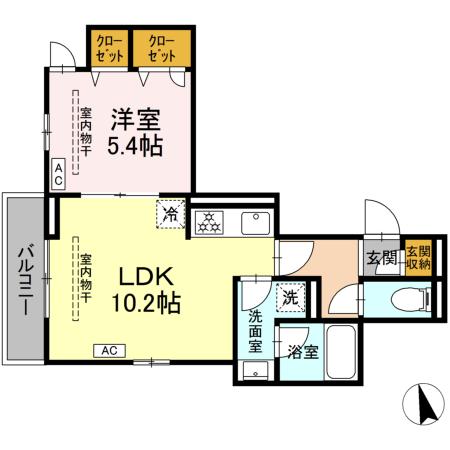 カルニュ 202号室 間取り