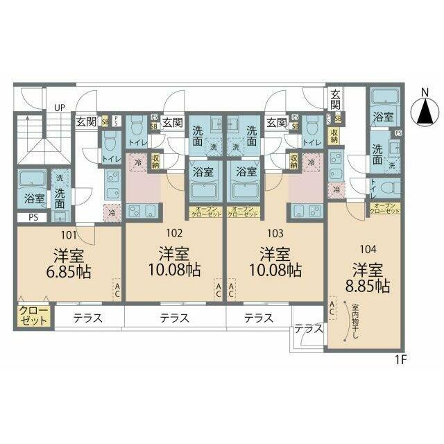 カインドネス愛甲石田Ｗｅｓｔ 101号室 間取り