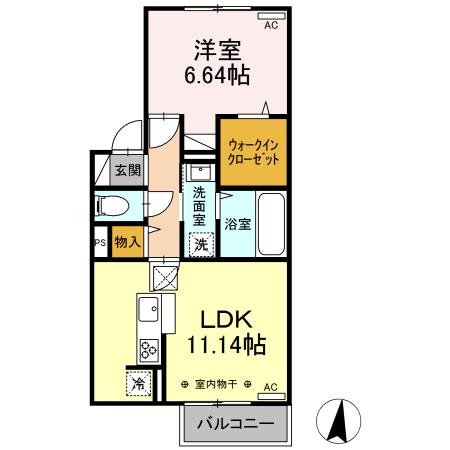 ヒルズ萩山 102号室 間取り