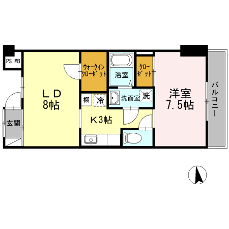 Weave 205号室 間取り