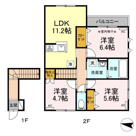 ルーフハウス C 203号室 間取り