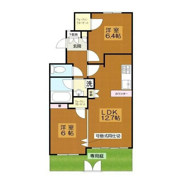 プリティ優彩 103号室 間取り