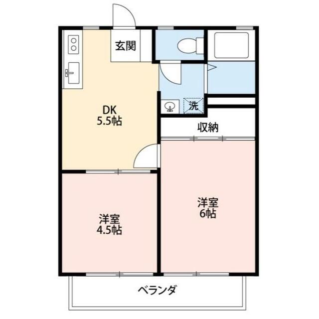 ロイヤルハイツB 201号室 間取り