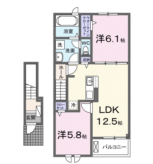 カフア　テラス 203号室 間取り
