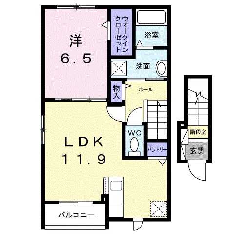 戸塚町アパート 201号室 間取り