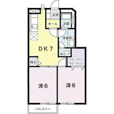 サウザンコート 102号室 間取り