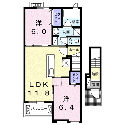 レジデンシア 202号室 間取り