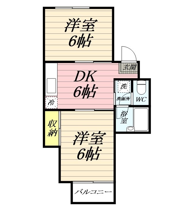 メゾンフラワー 1B号室 間取り