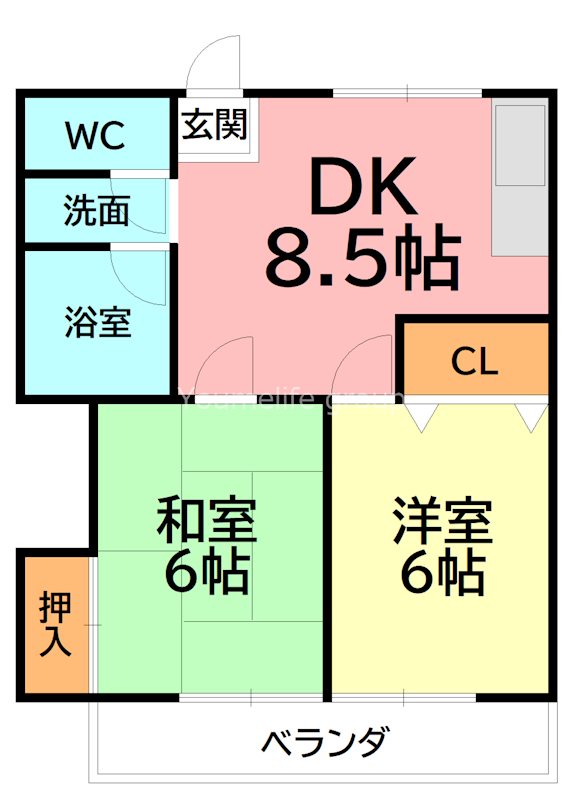 ローズガーデンC 202号室 間取り